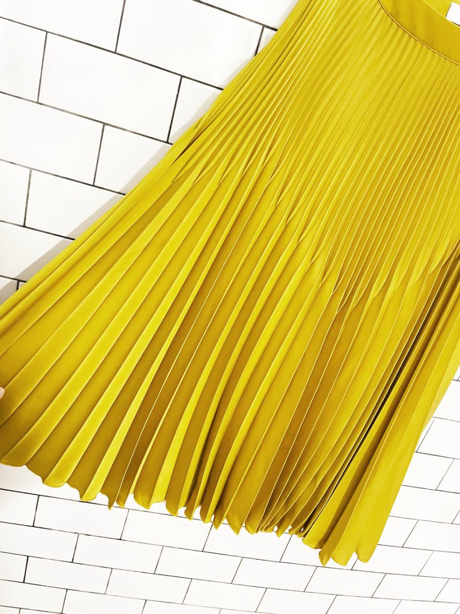 reiss isadora knife pleated satin midi skirt - good market thrift store