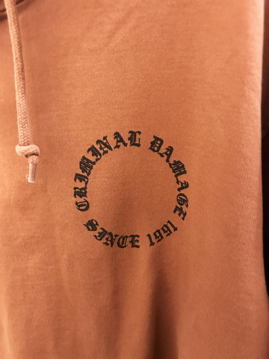 criminal damage logo hoodie - good market thrift store