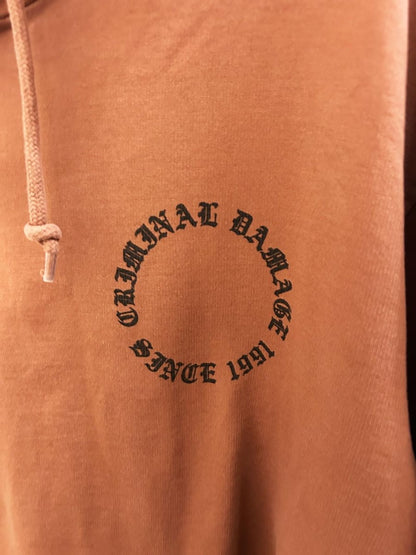 criminal damage logo hoodie - good market thrift store