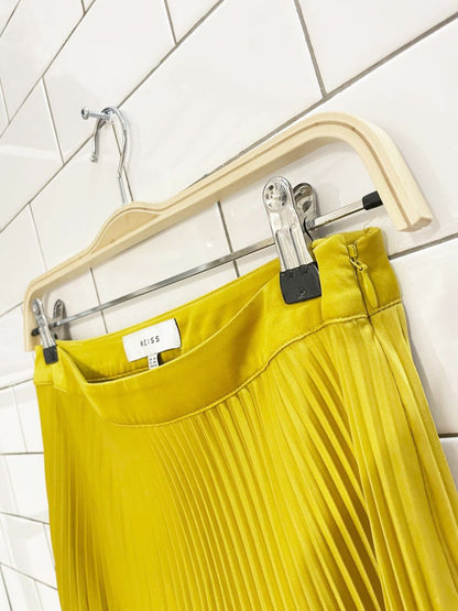 reiss isadora knife pleated satin midi skirt - good market thrift store