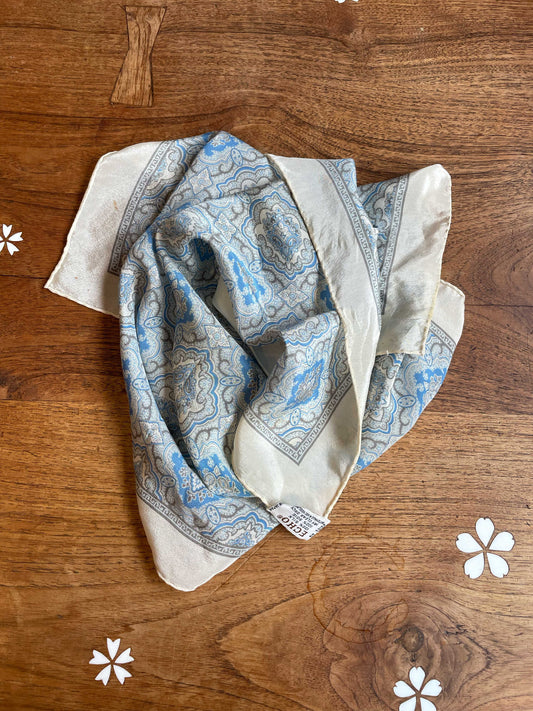 vintage 60s echo hand-rolled square silk scarf