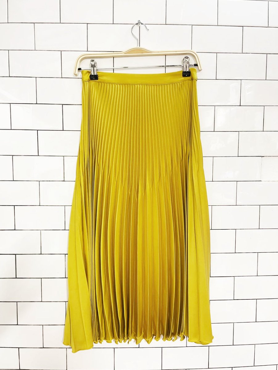 reiss isadora knife pleated satin midi skirt - good market thrift store