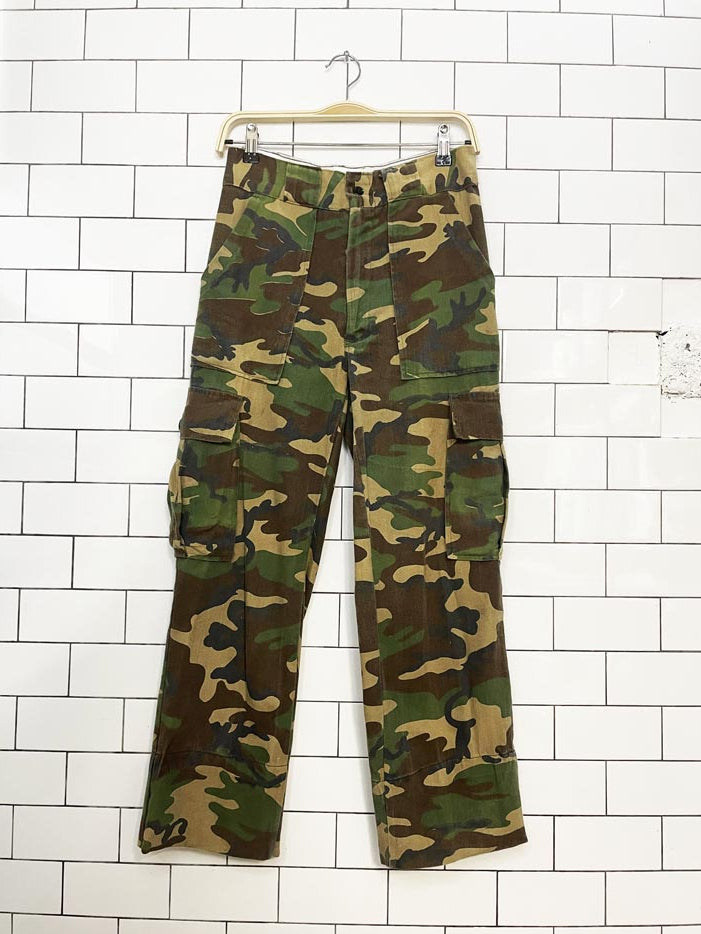 vintage 80s kmart woodland camo cargo pants