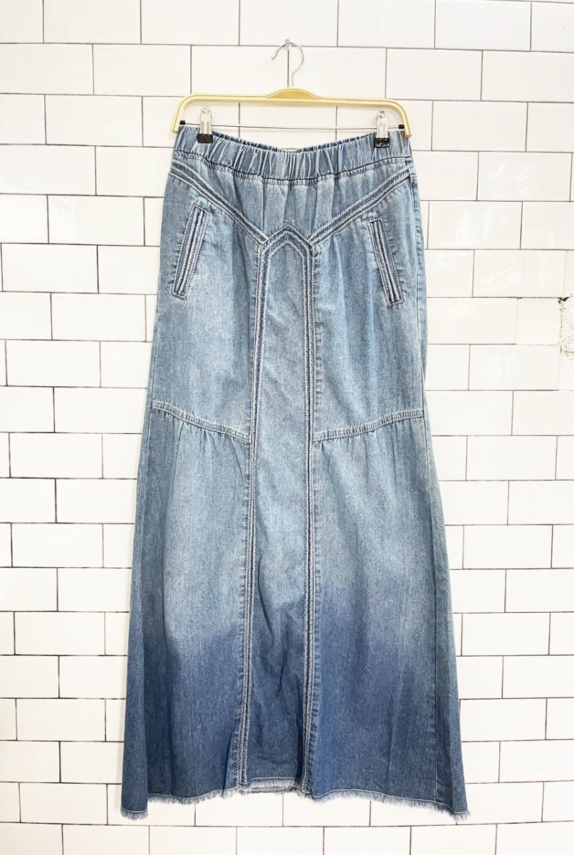 boho western maxi denim skirt - good market thrift store