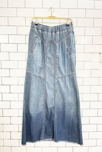 boho western maxi denim skirt - good market thrift store