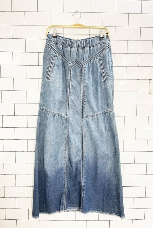boho western maxi denim skirt - good market thrift store