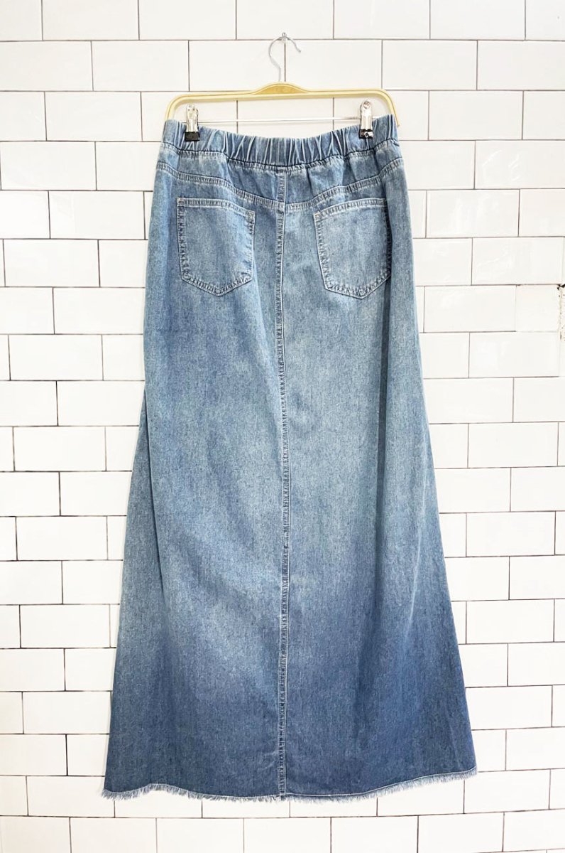 boho western maxi denim skirt - good market thrift store