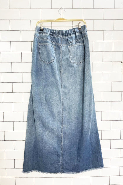 boho western maxi denim skirt - good market thrift store