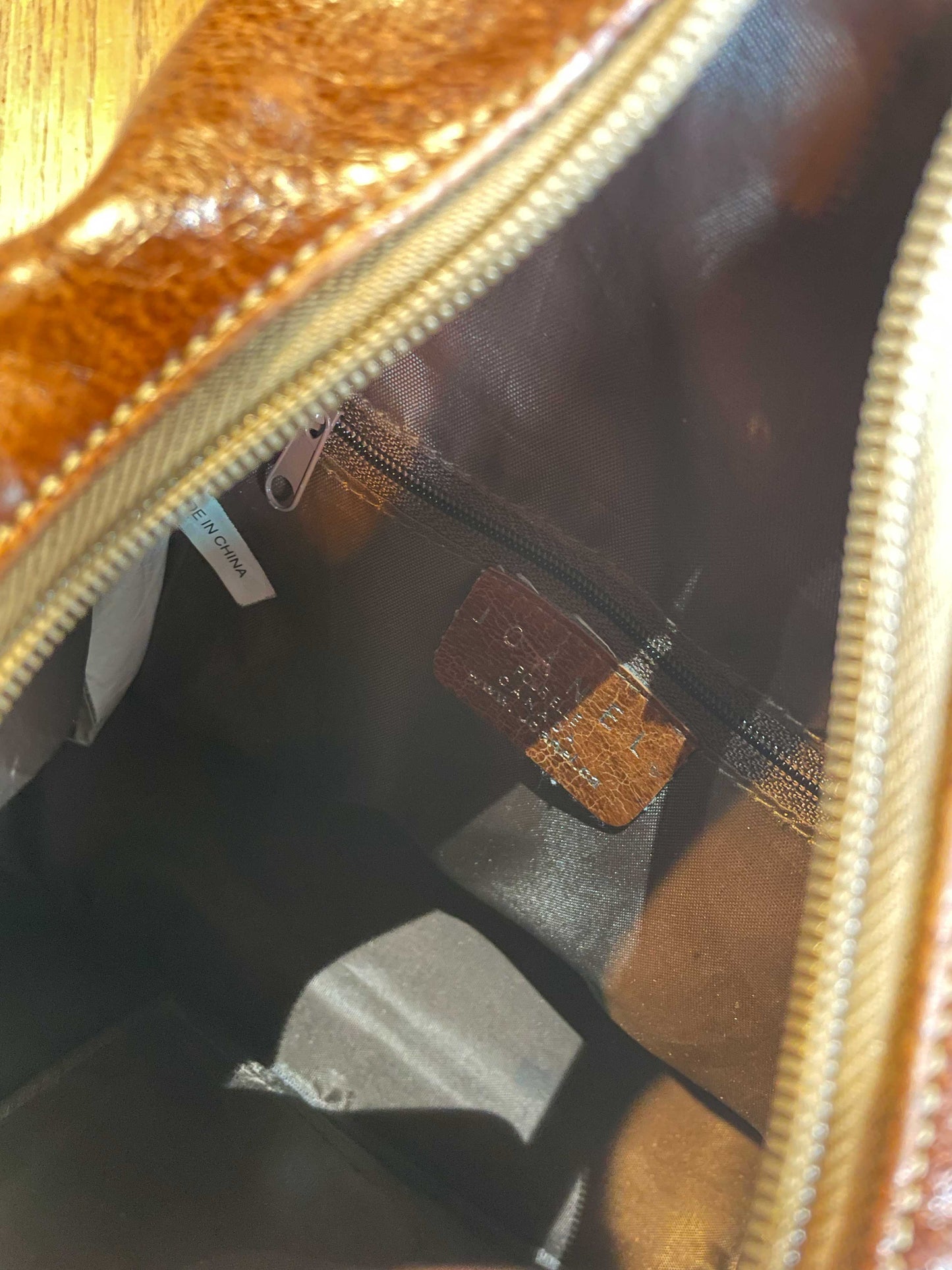 y2k joanel brown patchwork leather backpack