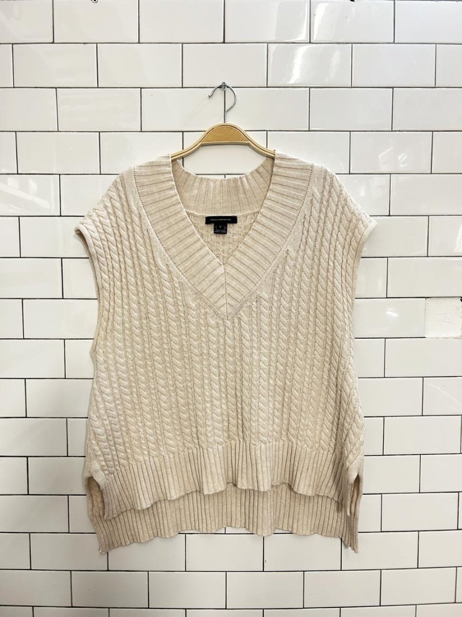 french connection cable knit vest - good market thrift store