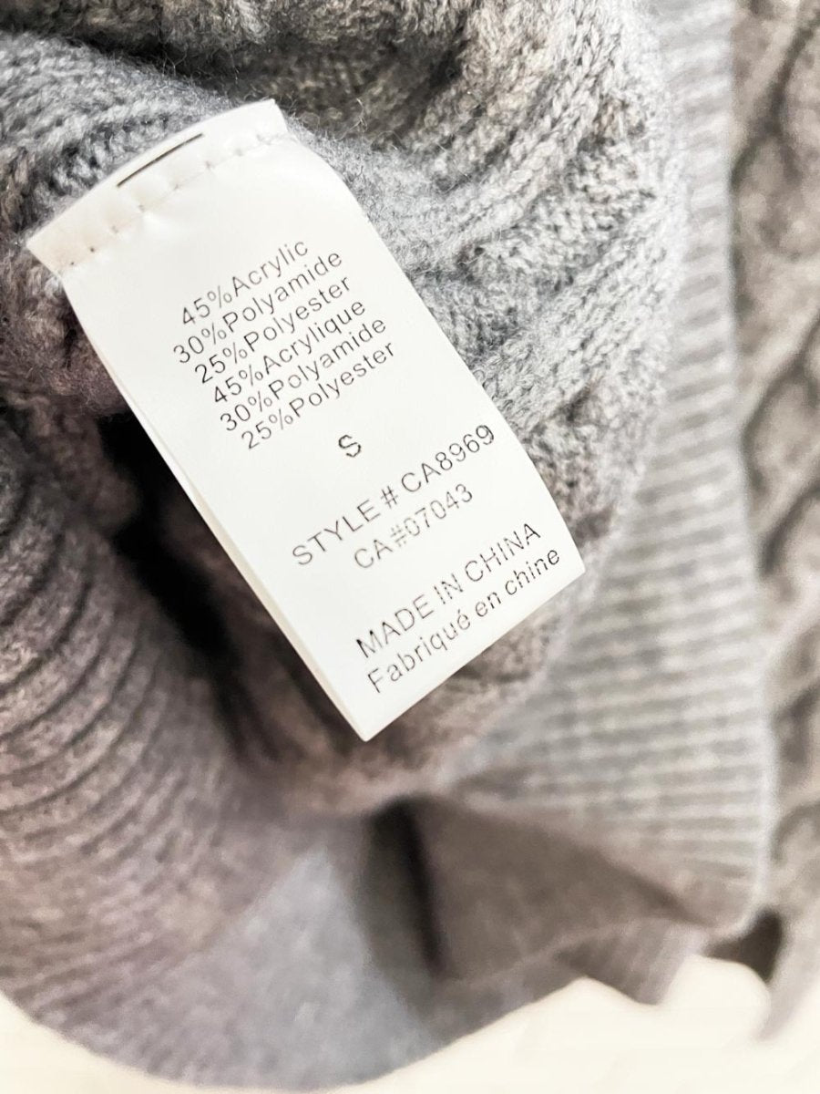 oversized cable knit grey vest - good market thrift store