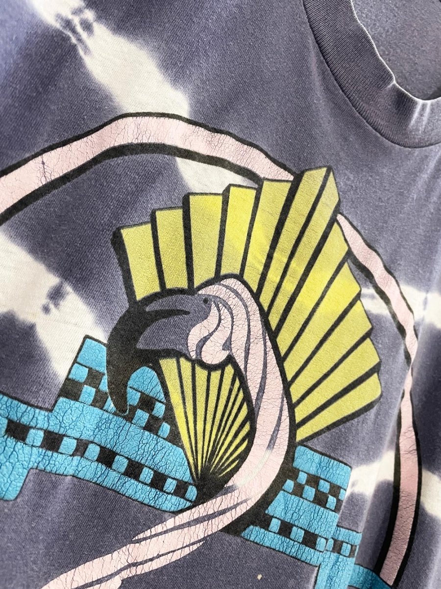 vintage MSP tie dye art deco flamingo oversized tee - good market thrift store