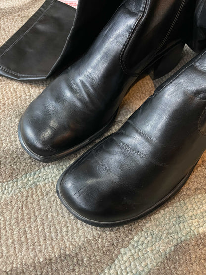 vintage 00s franco sarto stretch tall low heel boots