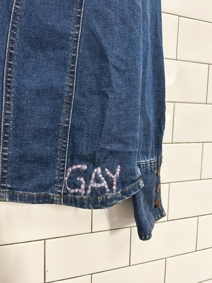 vintage 90s bill blass stretch denim shirt jacket - good market thrift store