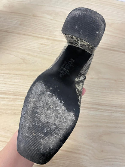 charles david snakeskin square toe heeled boots - good market thrift store