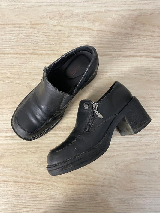 vintage 90s harley davison chunky heeled shoe - good market thrift store