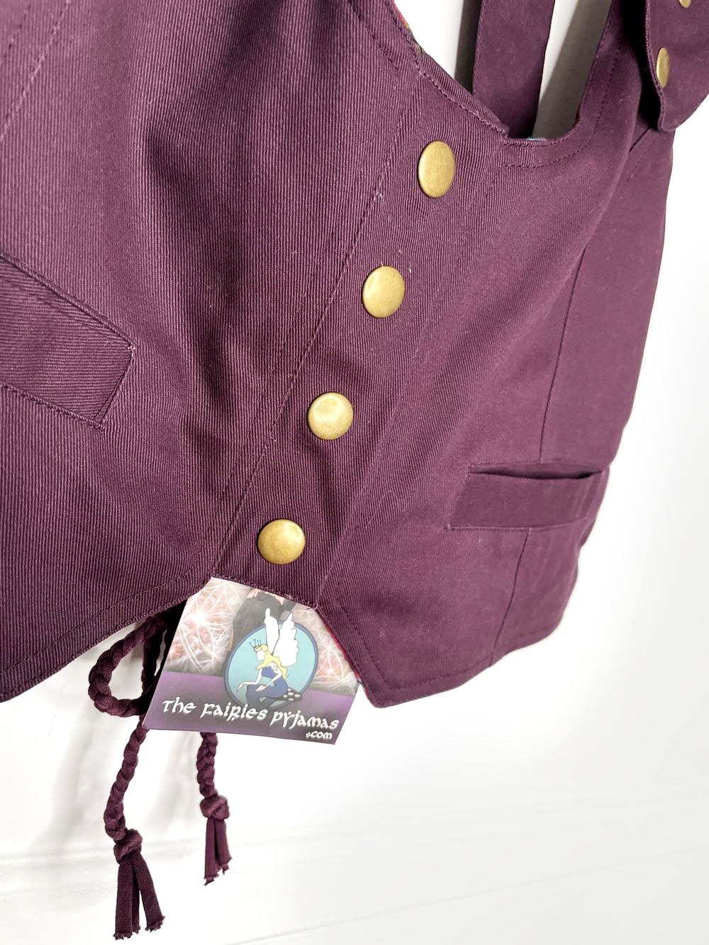 nwt the fairies pajamas lace up back cropped twill vest