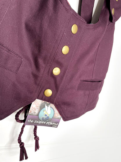 nwt the fairies pajamas lace up back cropped twill vest