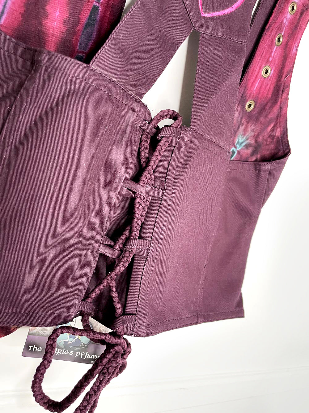 nwt the fairies pajamas lace up back cropped twill vest