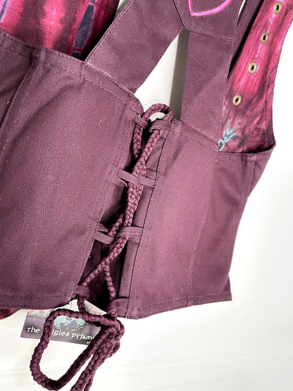 nwt the fairies pajamas lace up back cropped twill vest