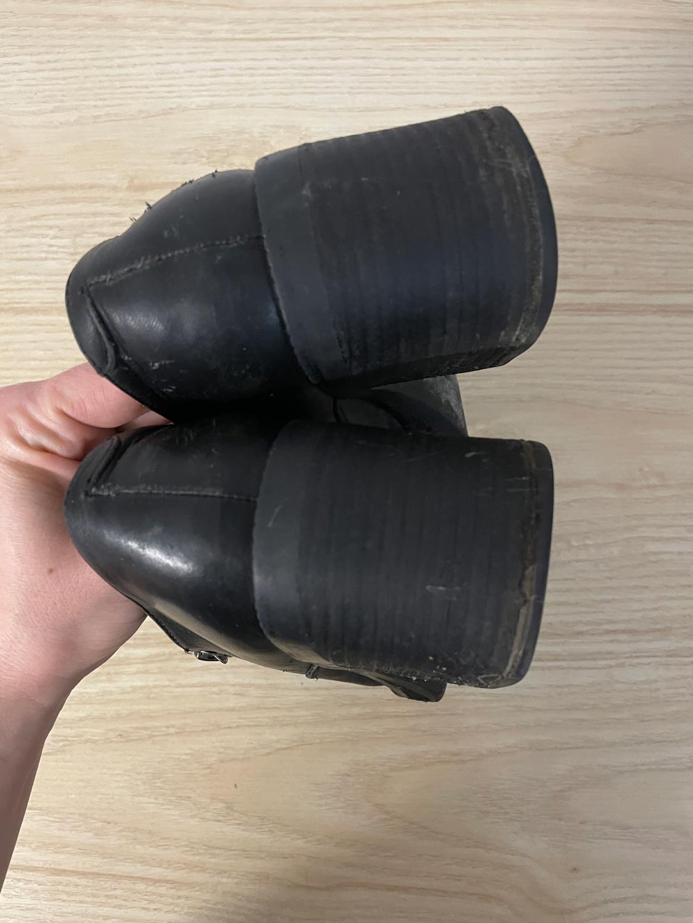 vintage 90s harley davison chunky heeled shoe - good market thrift store