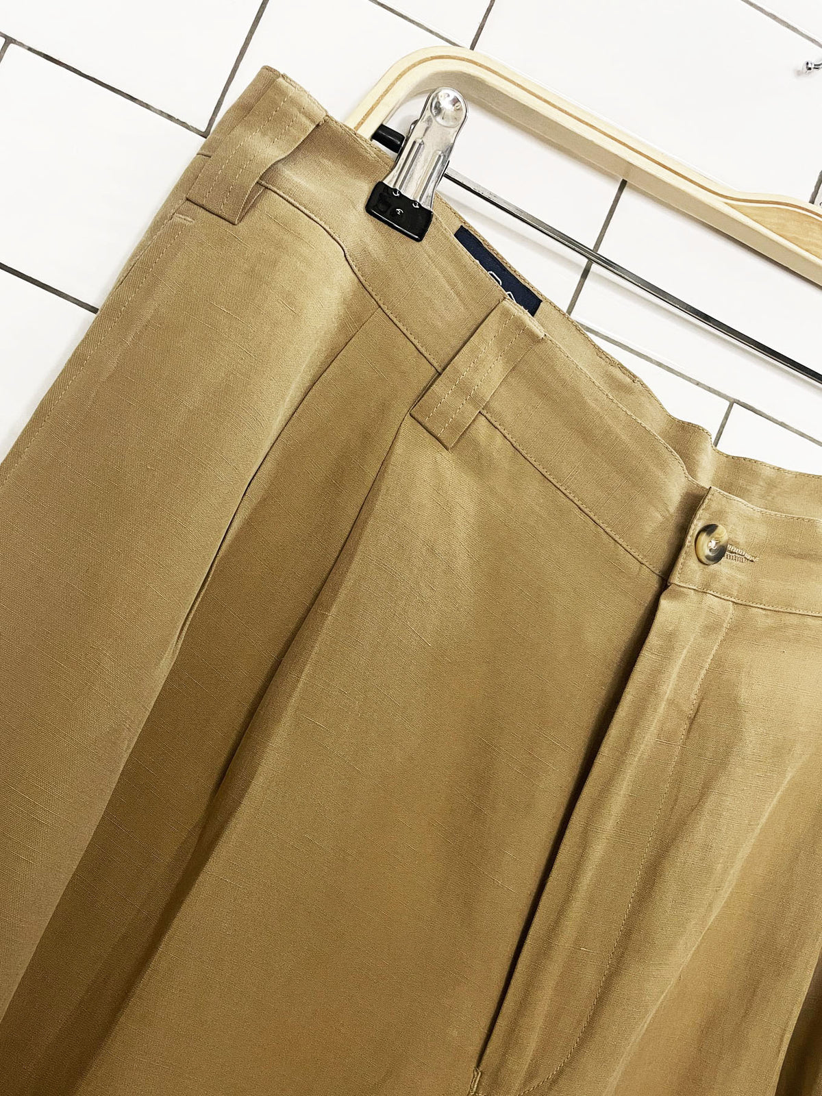 bcs by north 44 silk-linen pleated baggy trousers