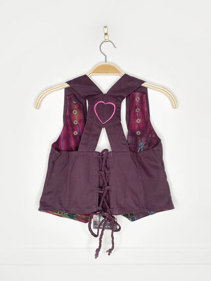 nwt the fairies pajamas lace up back cropped twill vest