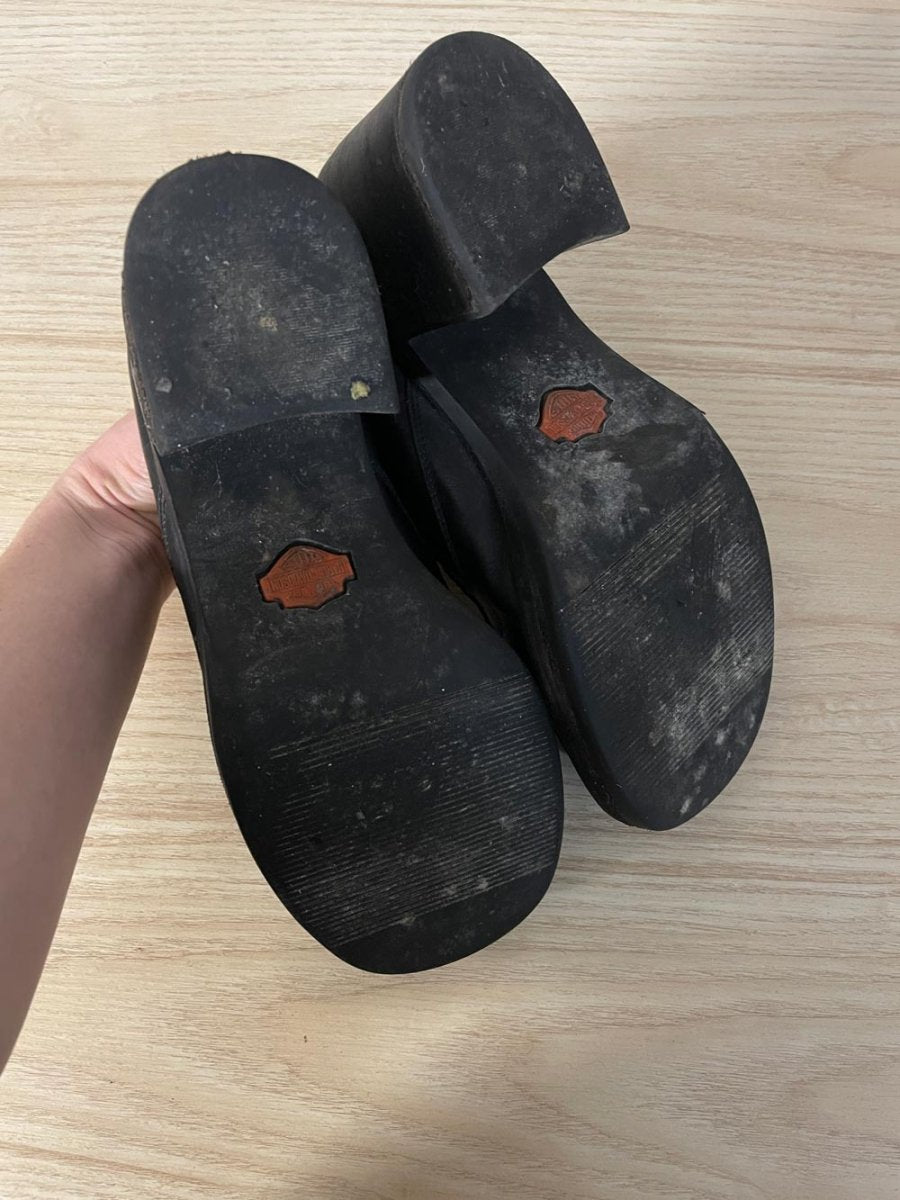 vintage 90s harley davison chunky heeled shoe - good market thrift store