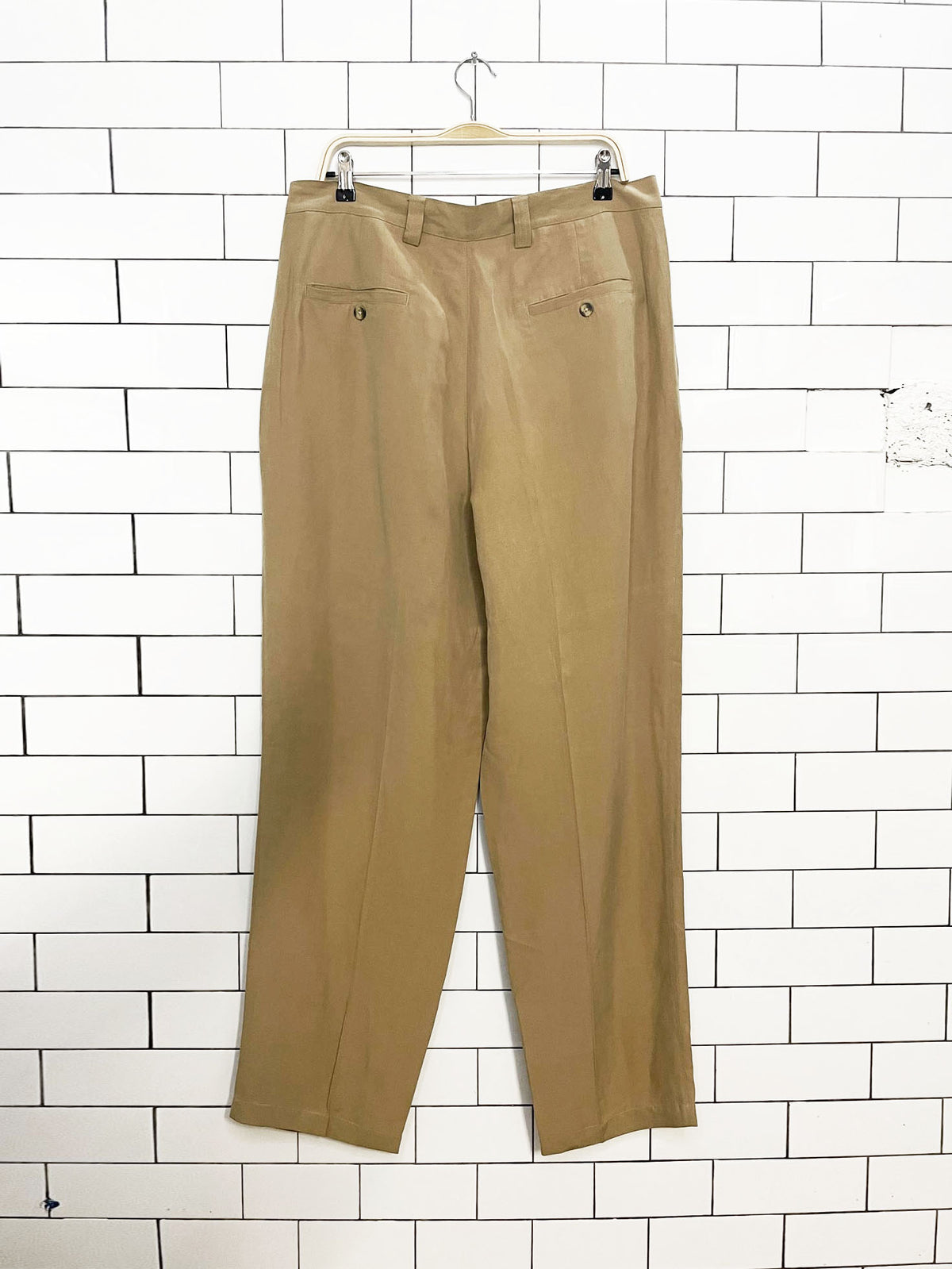 bcs by north 44 silk-linen pleated baggy trousers