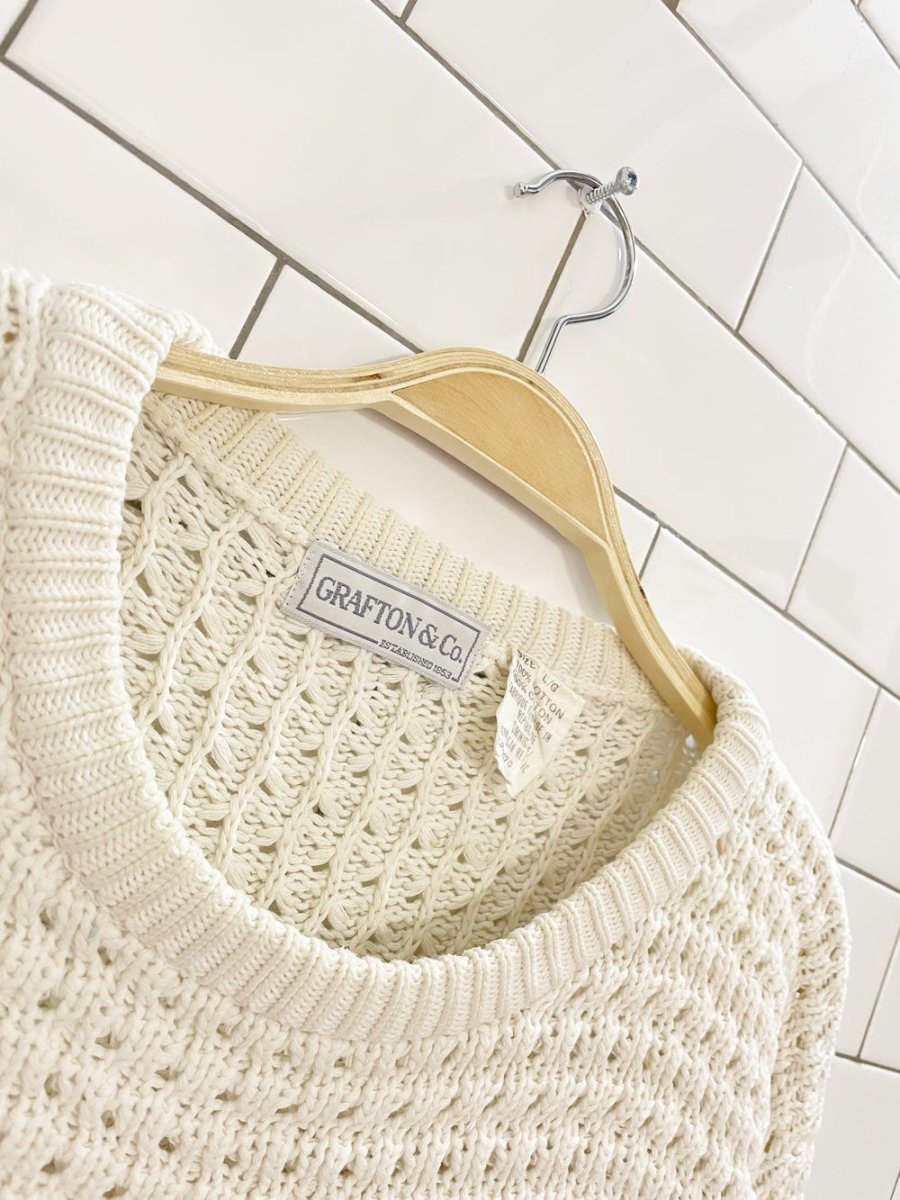 vintage 80s grafton & co chunky knit big stripe sweater - good market thrift store