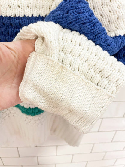 vintage 80s grafton & co chunky knit big stripe sweater - good market thrift store