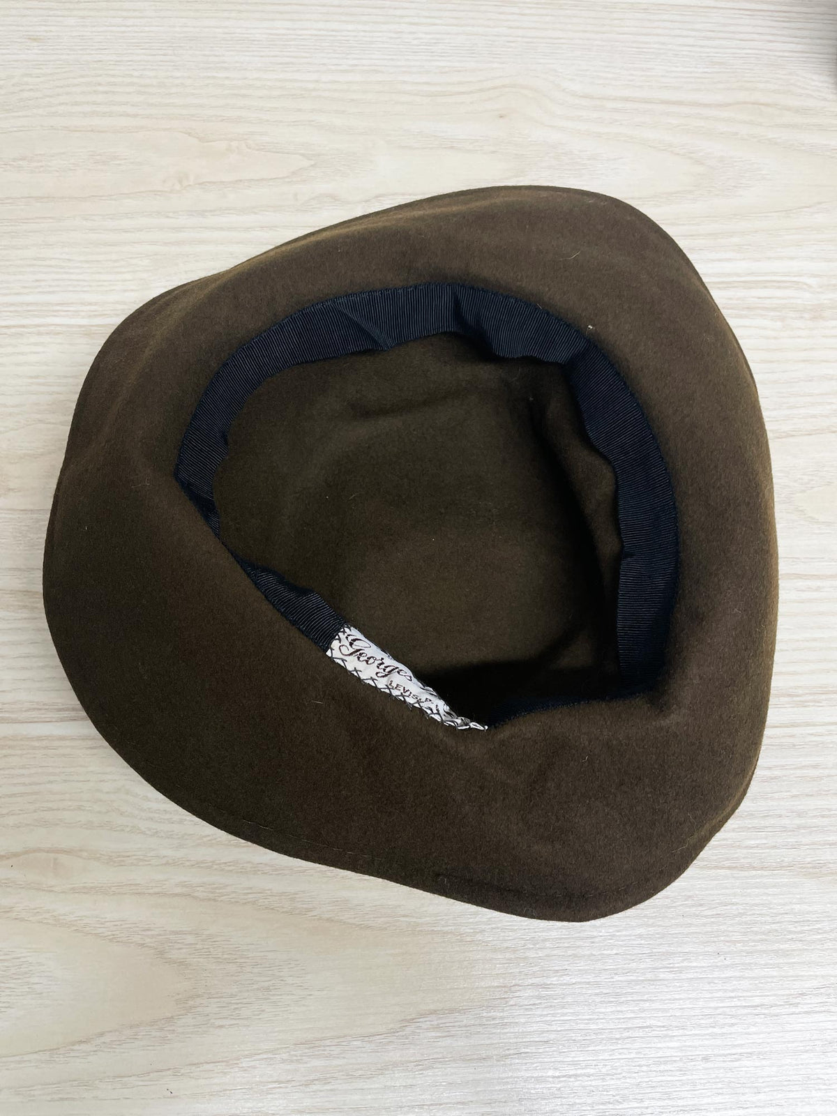 vintage georges a roy mink fur animal print brimmed wool hat