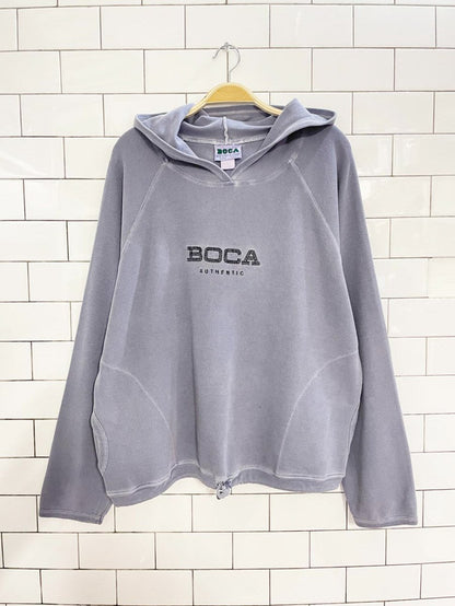 vintage 90s boca authentic boxy light ribbed hoodie | made in Canada - good market thrift store