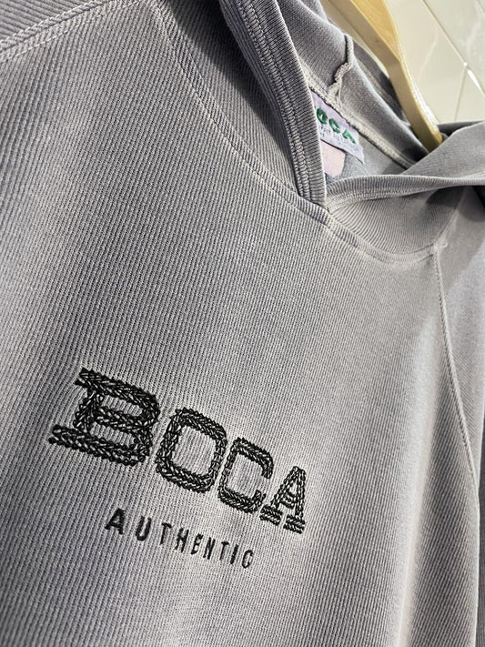 vintage 90s boca authentic boxy light ribbed hoodie | made in Canada - good market thrift store
