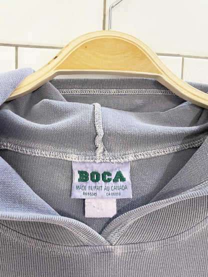 vintage 90s boca authentic boxy light ribbed hoodie | made in Canada - good market thrift store