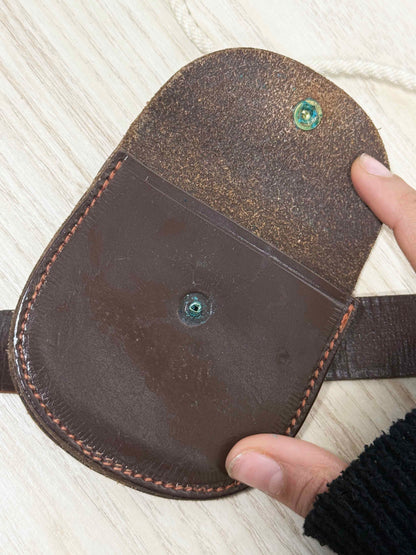 vintage girl guides "ole valmis" leather belt with rope | made in USA