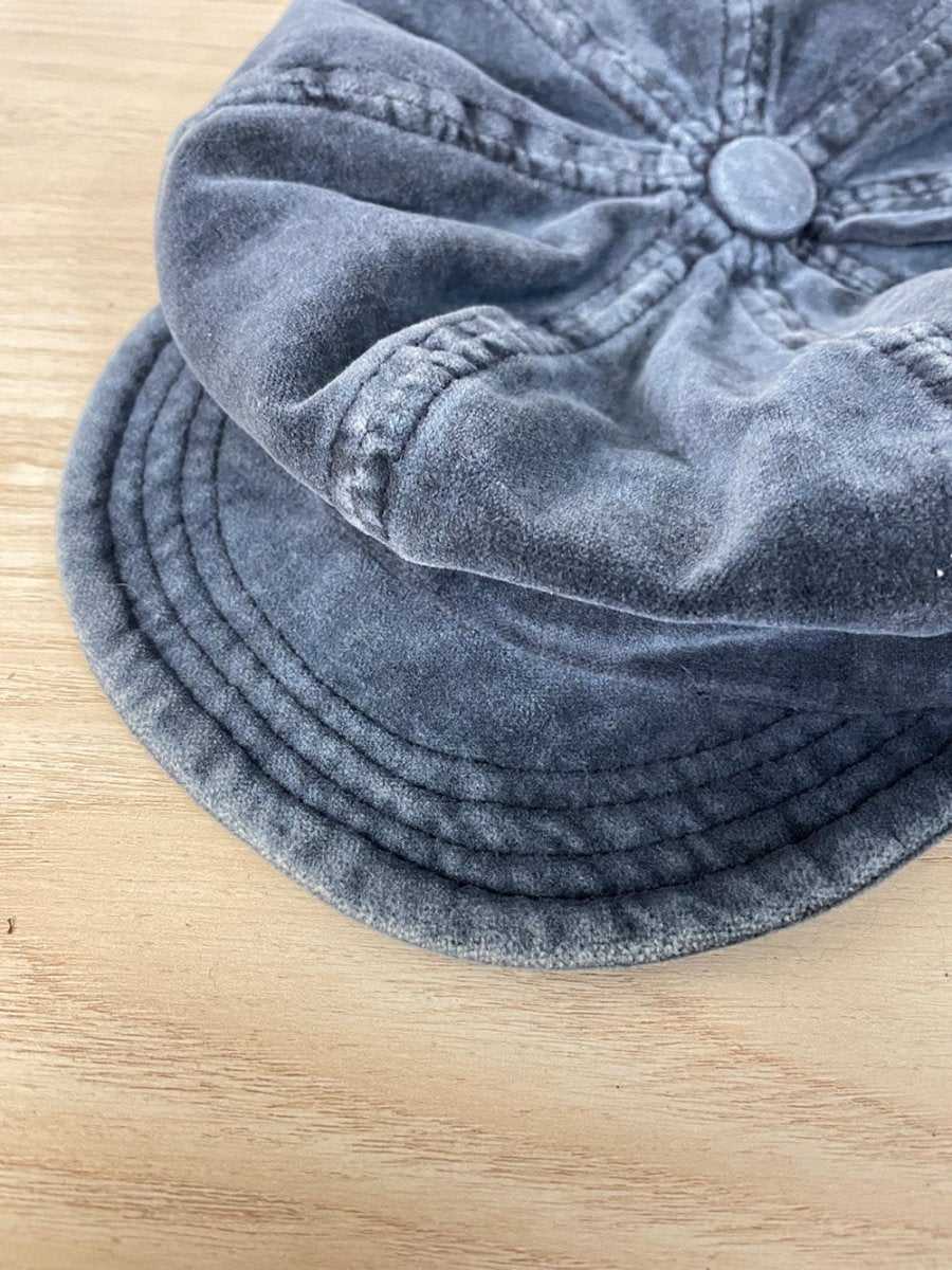 y2k 725 originals velour newsboy cap - good market thrift store