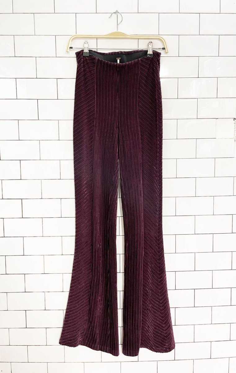 free people pull on velvet flares | super high rise - good market thrift store