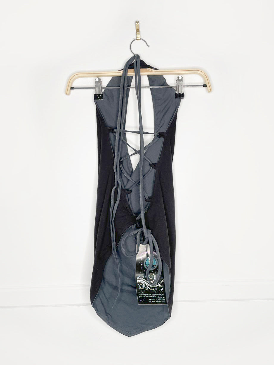 nwt the fairies pajamas cowl neck lace up back reversible halter top