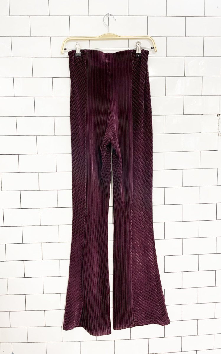 free people pull on velvet flares | super high rise - good market thrift store