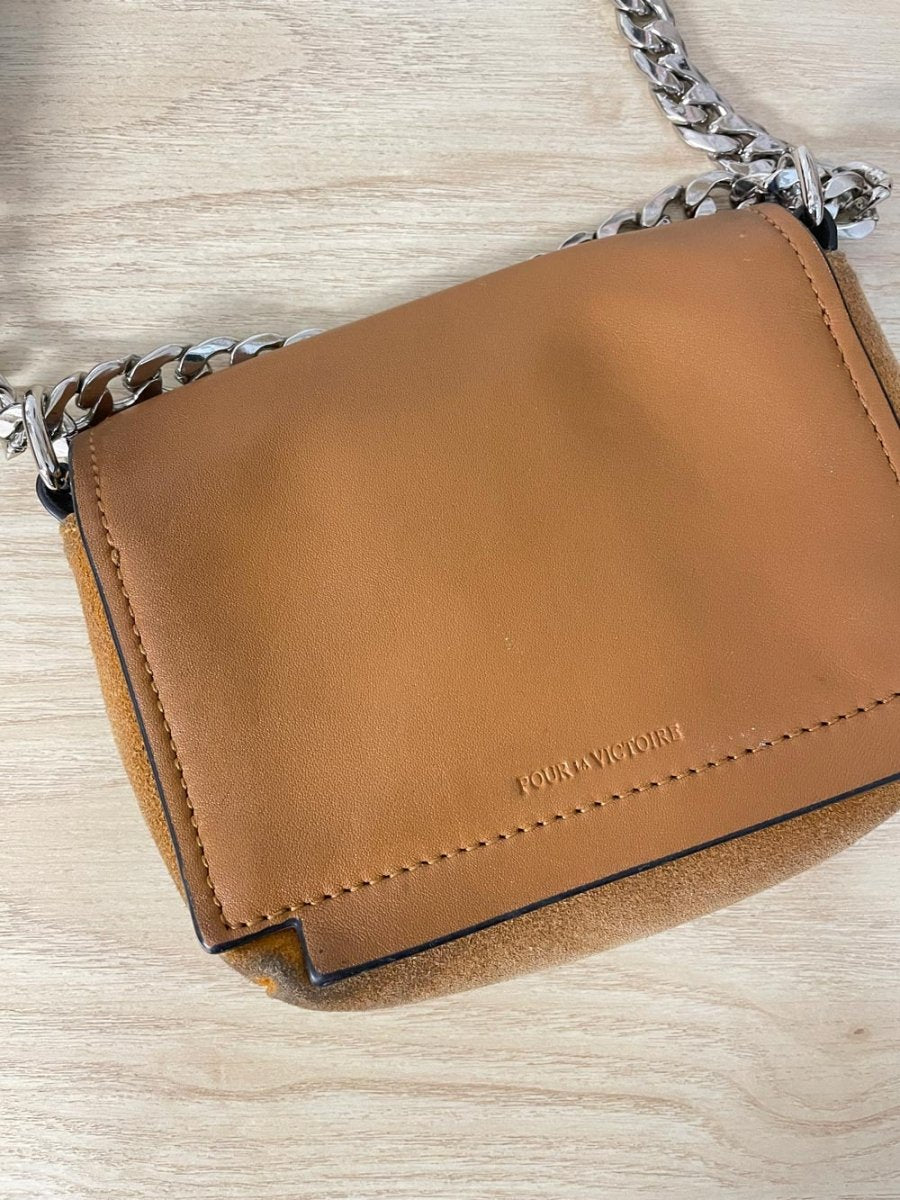 pour la victoire suede saddle flap chain cross body - good market thrift store