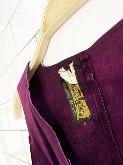 vintage 70s mister leather suede boho long fringe vest top | festival - good market thrift store