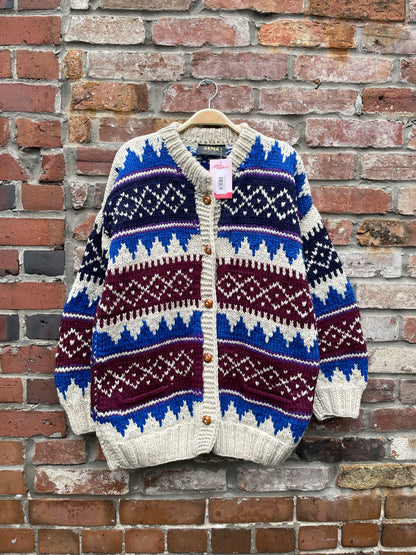vintage alma handmade wool chunky cardigan jacket