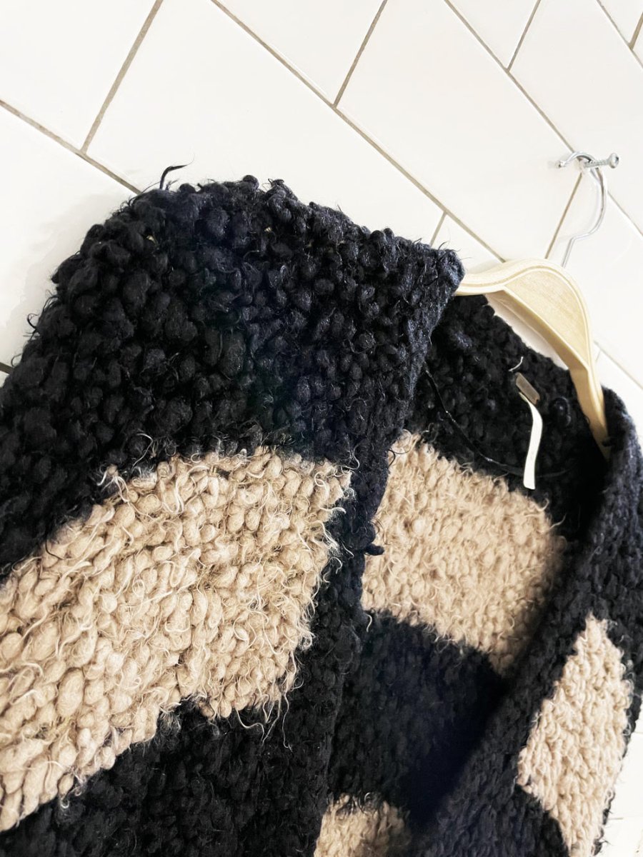 free people marshmellow striped chunky oversized knit cardigan - good market thrift store