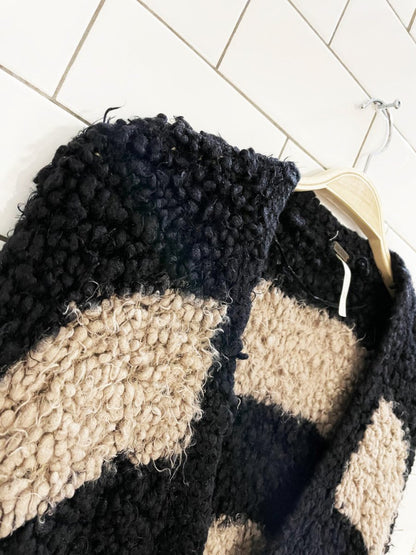 free people marshmellow striped chunky oversized knit cardigan - good market thrift store