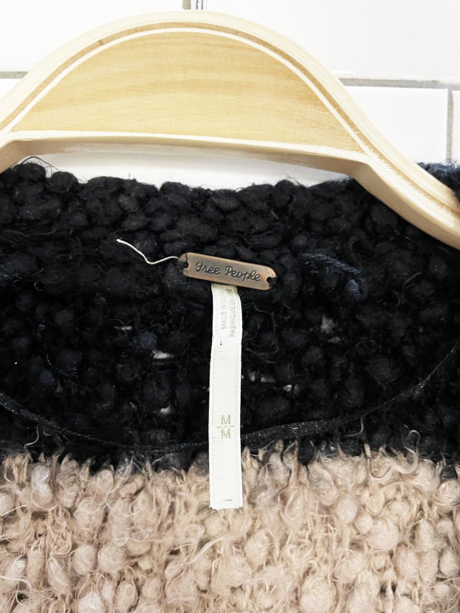 free people marshmellow striped chunky oversized knit cardigan - good market thrift store