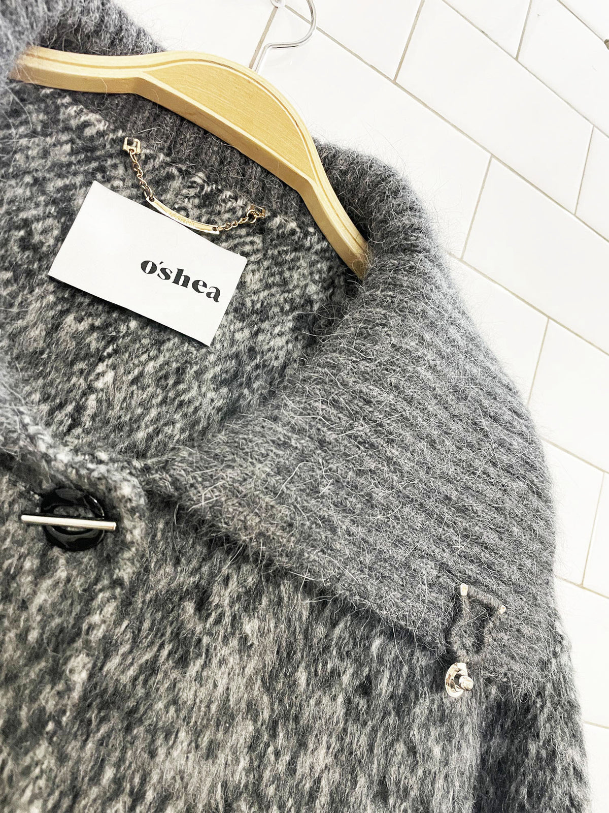oshea camel-wool oversized belted cozy knit collared jacket