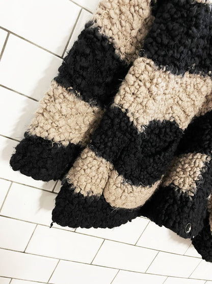 free people marshmellow striped chunky oversized knit cardigan - good market thrift store