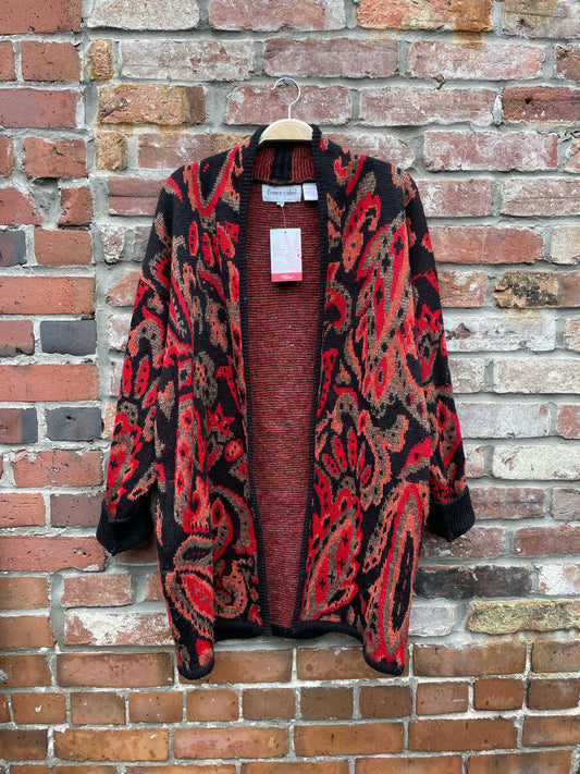 vintage franco valeri metallic knit cardigan