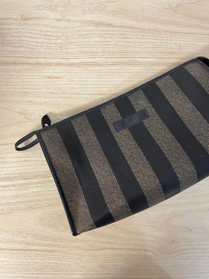 vintage gloria vanderbilt fendi stripe toiletries bag - good market thrift store
